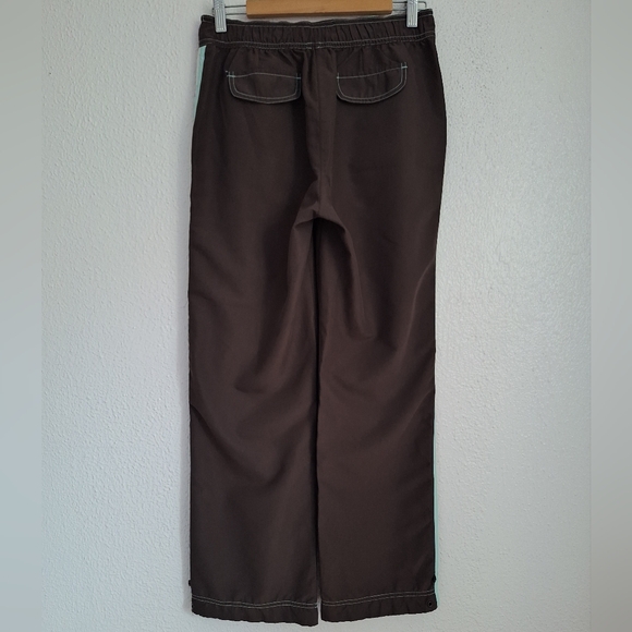 GreenTea Brown Wide Leg Pants with White Accents - Picture 2 of 10